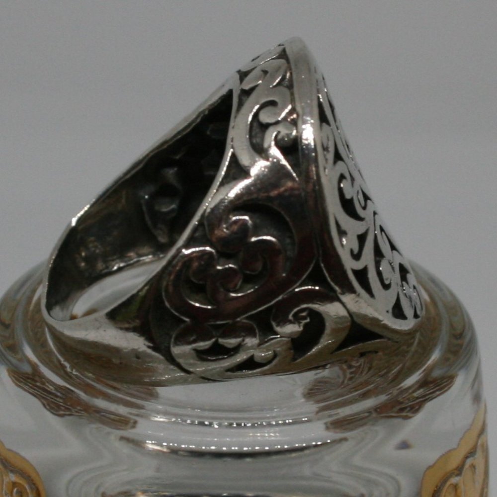 STERLING SILVER BALI SCROLL PENDANT & RING - Picture 8 of 13